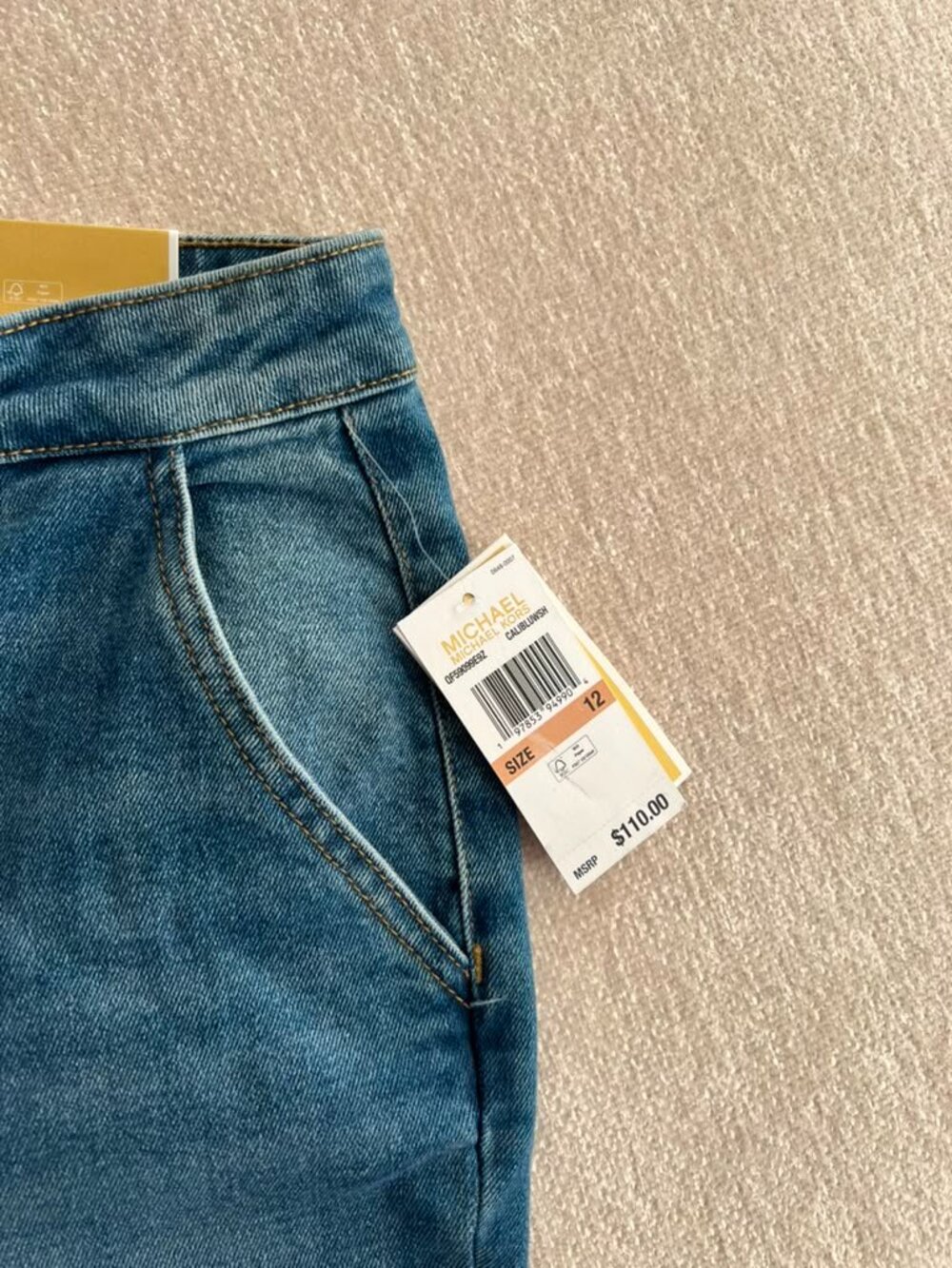 Michael Kors Selma Crop Flare Jeans Size 12 NWT High Rise Blue Denim - Picture 6 of 10